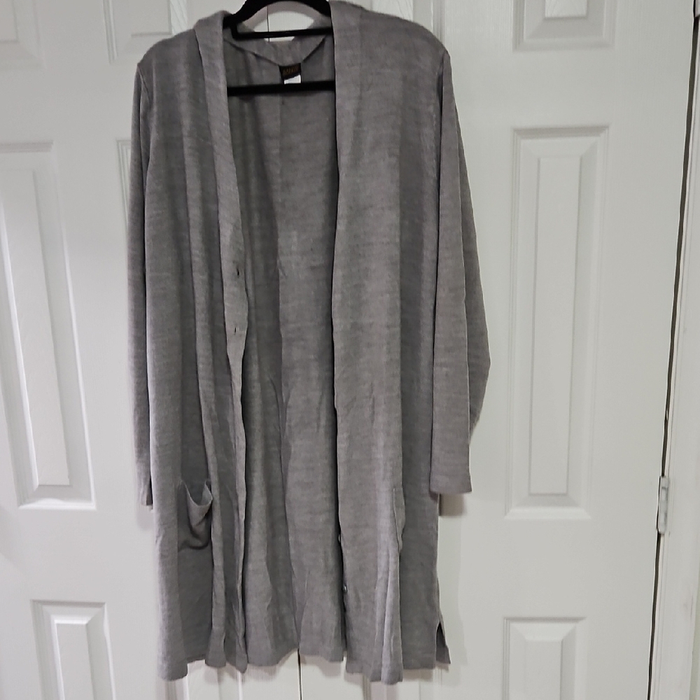 Elegant Women's Gray Open Cardigan
